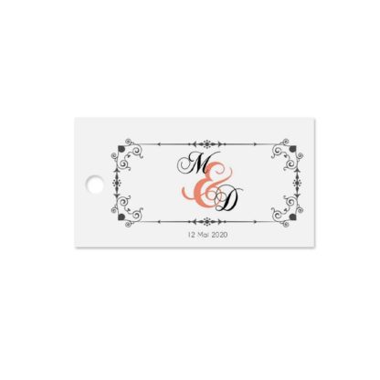 Etiquette à dragée - Cadre baroque
