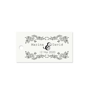 Etiquette à dragée - Cadre doodle floral