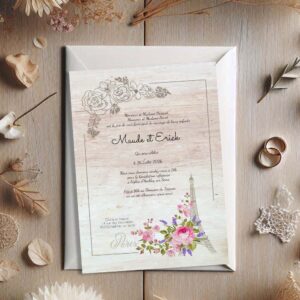 Faire-part de mariage - Paris, tour eiffel