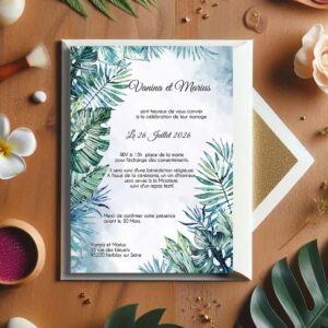 Faire-part de mariage - Feuillage tropical