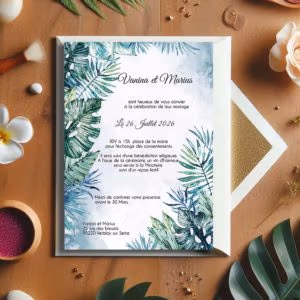 Faire-part de mariage - Feuillage tropical