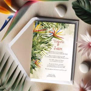 Faire-part de mariage - Tropical, oiseau du paradis