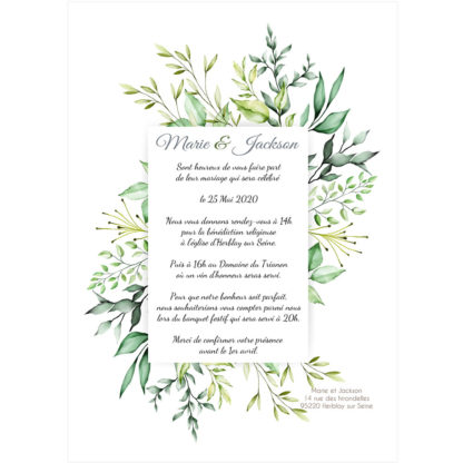 Faire part de mariage - Magnifique feuillage nature – Image 2