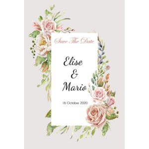 Magnet save the date  Rose ancienne