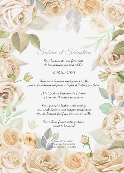 Faire-part de mariage - Rose pastel vintage – Image 2
