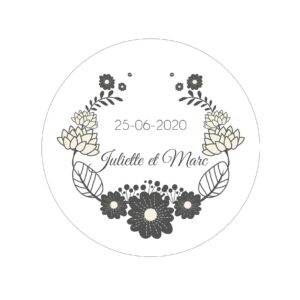 Etiquette adhésive - cercle floral (lot de 24 étiquettes)