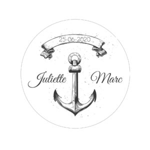 Etiquette adhésive - Ancre marine (lot de 24 étiquettes)