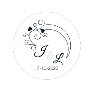 Étiquette adhésive – Arabesque cœur ( lot de 24 étiquettes )