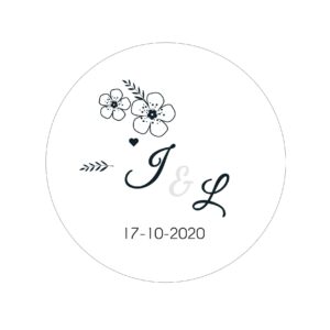 Étiquette adhésive – Doodle fleur ( lot de 24 étiquettes )