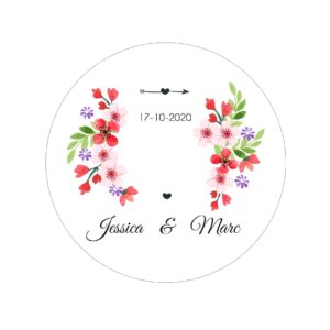 Étiquette adhésive – Jolies fleurs ( lot de 24 étiquettes )