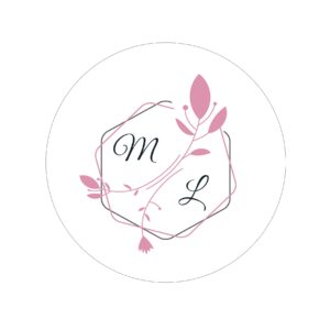 Étiquette adhésive – Motif feuille rose ( lot de 24 étiquettes )