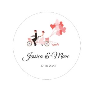 Étiquette adhésive – Couple tandem ( lot de 24 étiquettes )