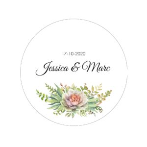 Étiquette adhésive – Fleur succulentes ( lot de 24 étiquettes )