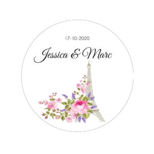 Étiquette adhésive – Tour Eiffel ( lot de 24 étiquettes )