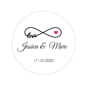 Étiquette adhésive – L'amour à l'infini ( lot de 24 étiquettes )