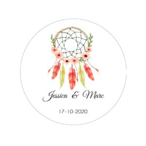 Étiquette adhésive – Dreamcatcher pastel ( lot de 24 étiquettes )