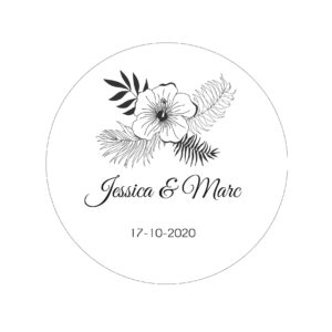 Étiquette adhésive – Doodle fleur ( lot de 24 étiquettes )