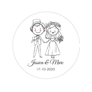 Étiquette adhésive – Petit couple ( lot de 24 étiquettes )