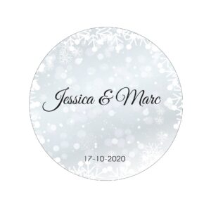 Étiquette adhésive – Flocons de neige ( lot de 24 étiquettes )