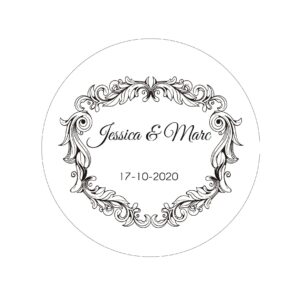Étiquette adhésive – Cadre baroque ( lot de 24 étiquettes )