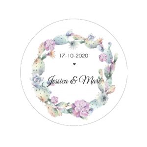 Étiquette adhésive – Cactus ( lot de 24 étiquettes )