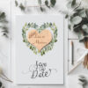 Save-the-date - magnet en bois - forme coeur