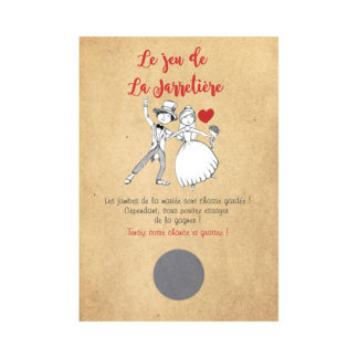 Carte à gratter Jeu de la jarretière pour mariage