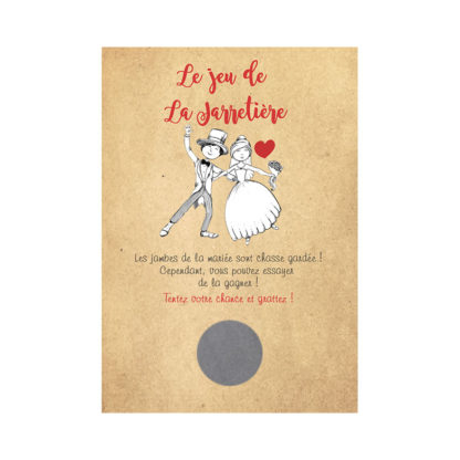 Jeu de la jarretière 02 ( lot de 20 cartes perdantes )