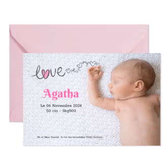 Faire-part magnet Agatha