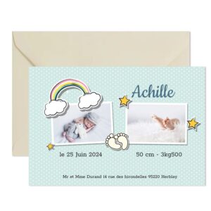 Faire-part magnet Achille