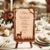 Menu en bois - Cerf dans le bois
