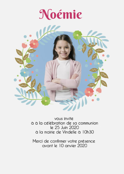 Faire-part communion Noémie