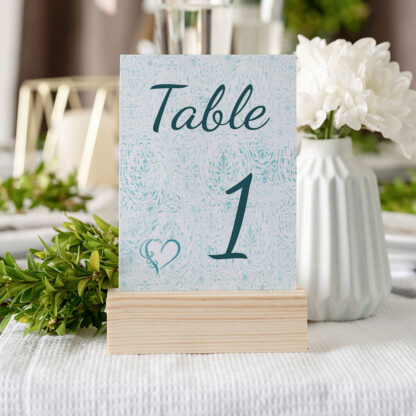 Numéro de table - Cœur bleu