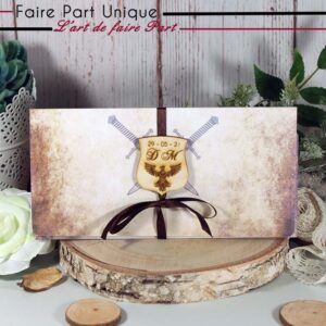 Faire-part parchemin missive médiéval - Armoiries