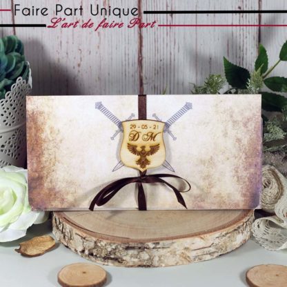 Faire-part parchemin missive médiéval - Armoiries