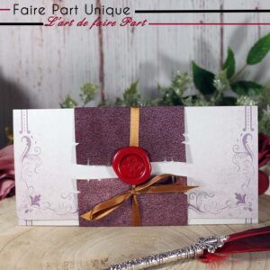 Faire-part parchemin lettre style médiéval