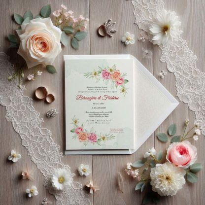 Faire-part mariage - Jolies fleurs chic et champêtres – Image 3