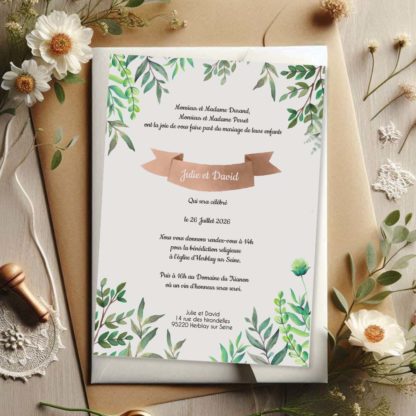 Faire-part de mariage - Thème natural
