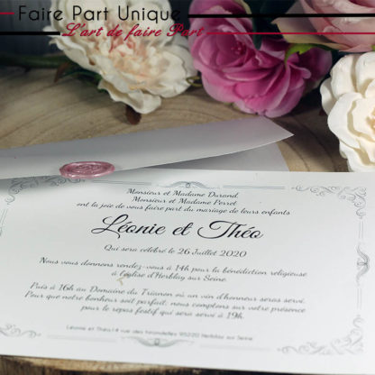 Faire-part parchemin - Rose vintage – Image 2