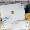 Faire-part parchemin - Ambiance bleu et or