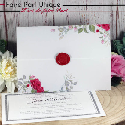 Faire-part parchemin - Fleurs champêtres