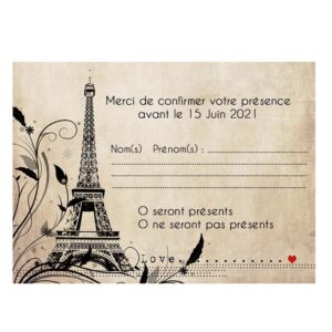 Carte RSVP - Eiffel tower vintage
