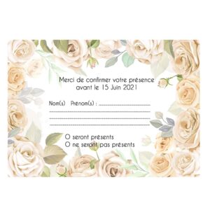 Carte RSVP – Rose pastel vintage