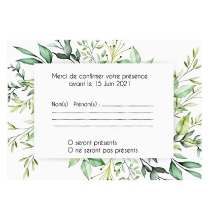 Carte RSVP – Magnifique feuillage nature