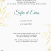 Faire-part de mariage - Style bleu et doré – Image 2