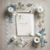 Faire-part de mariage - Style bleu et doré – Image 3