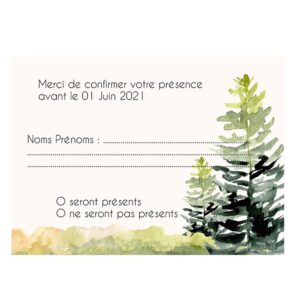 Carte RSVP - Les sapins