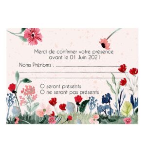 Carte RSVP - Fleur de bohème