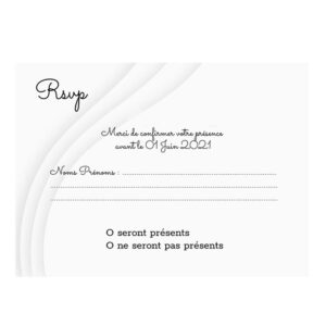 Carte RSVP - White Ambiance