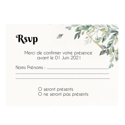 Carte RSVP - Hyper nature